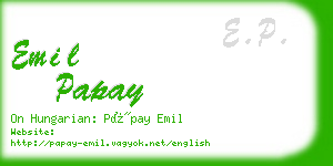 emil papay business card